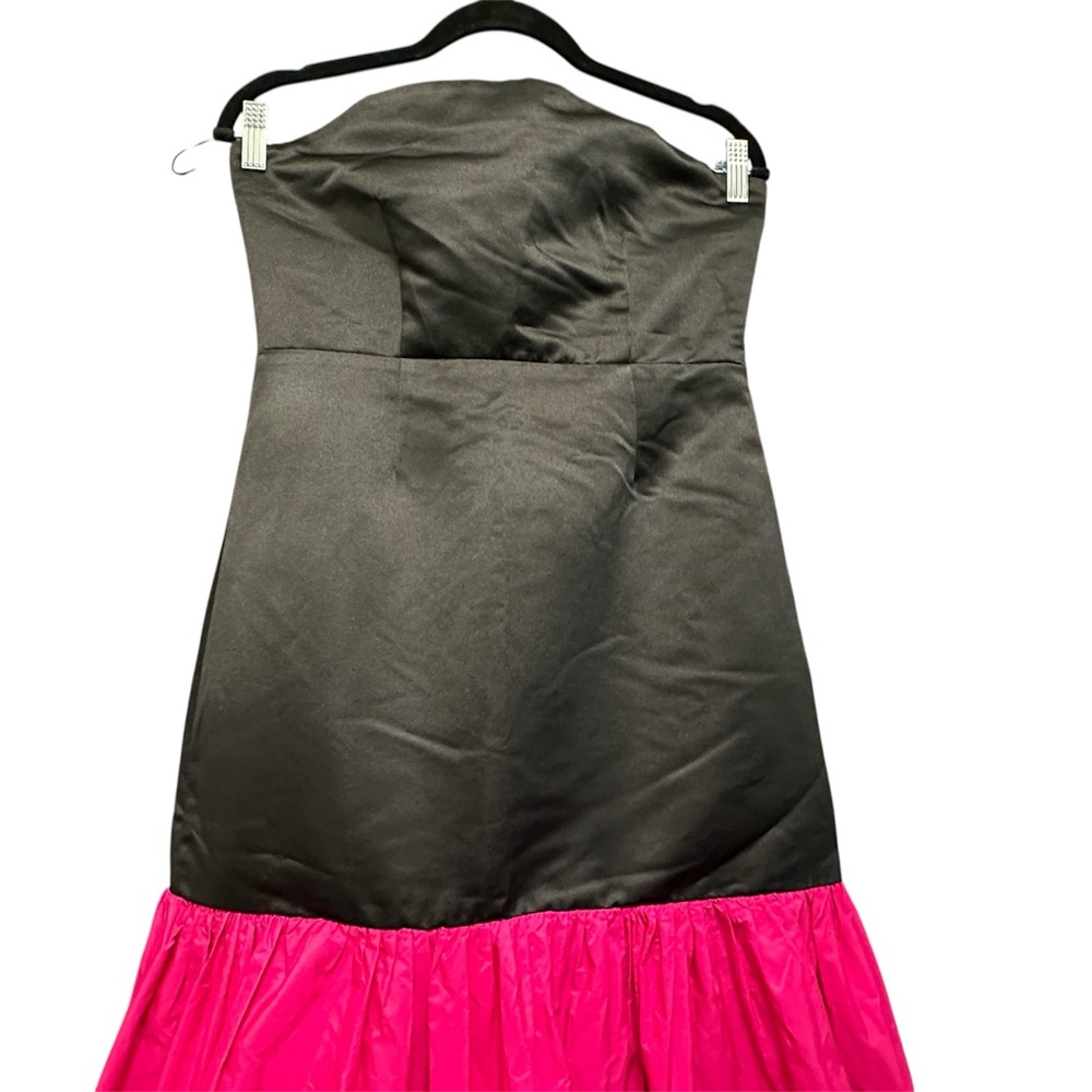 Zara Elegant Black and Pink Strapless Dress